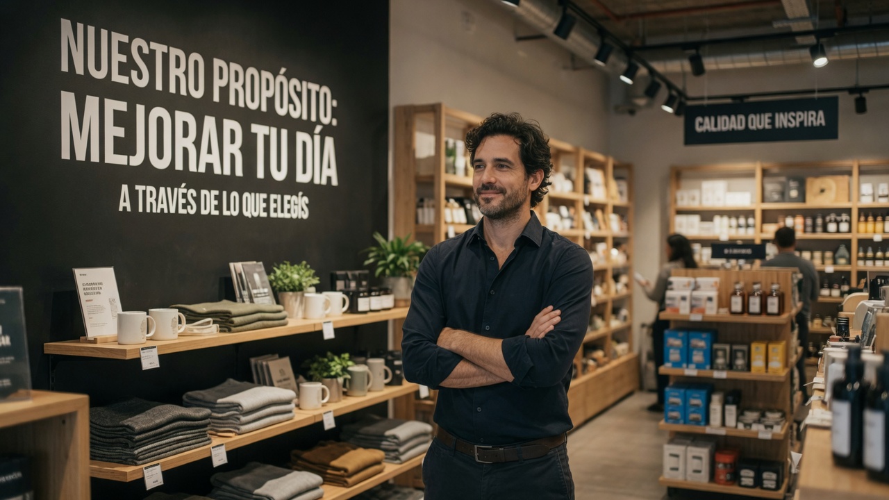 Empresario dentro de una tienda de productos saludables